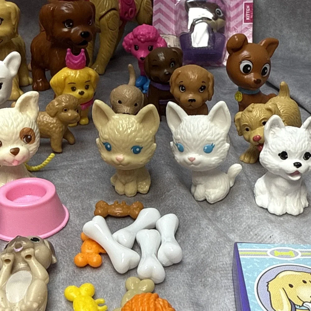 Huge Lot Of Barbie Chelsea 30 Pets Dogs Cats Pony & House Accessories Brushes